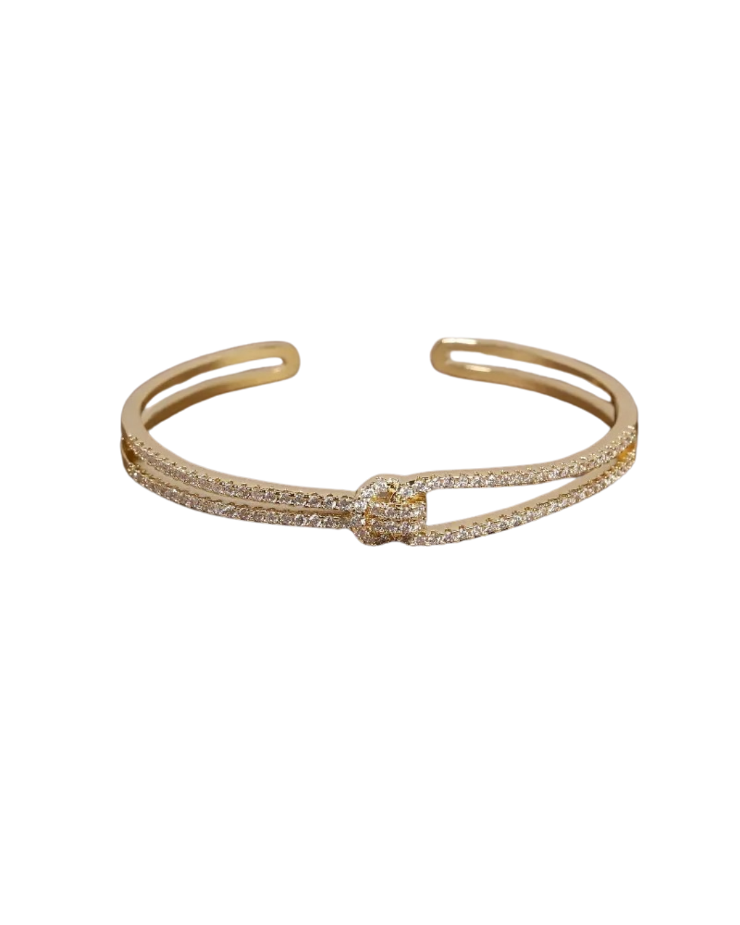 Éclat Knot Armreif – 14K vergoldet mit Zirkonia