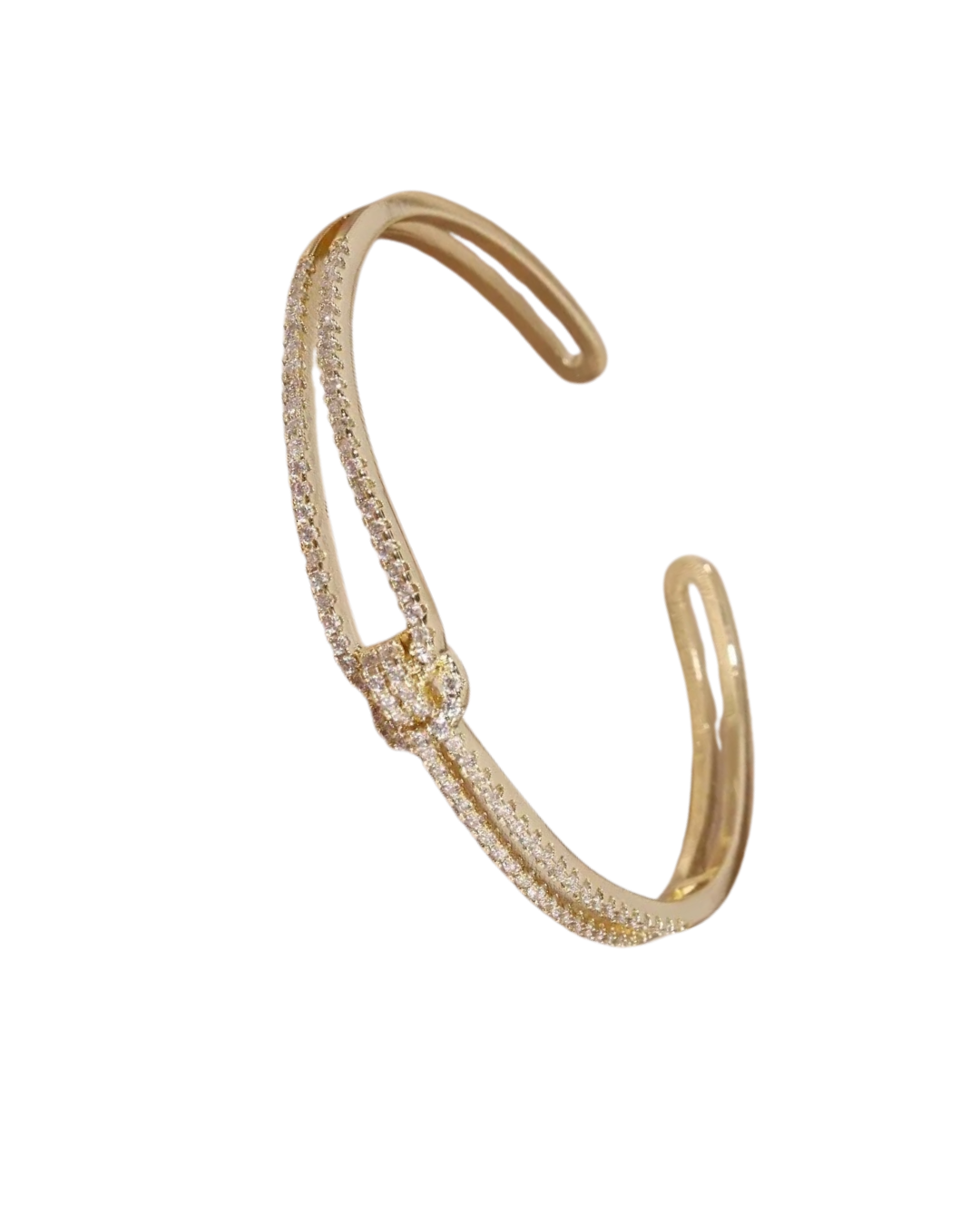 Éclat Knot Armreif – 14K vergoldet mit Zirkonia
