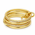 Vierlagiger Zirkonia-Ring - 18k vergoldet