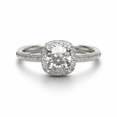 925 Sterling Silber Ring mit Moissanitestein