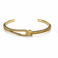 Armreif mit Knotendetail – 14K vergoldet mit Zirkonia