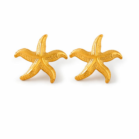 Seestern Ohrringe – Edelstahl, 18K vergoldet