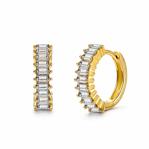 Mini Gold Hoops mit Zirkonia