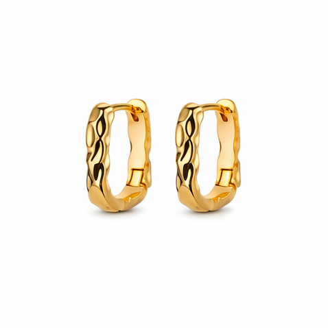 Sculpted Square Hoops – Gold
