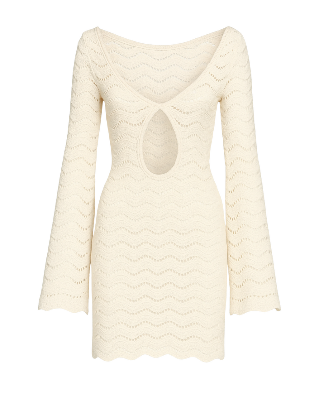 Kurzes Strandkleid gehäkelt mit Cutouts