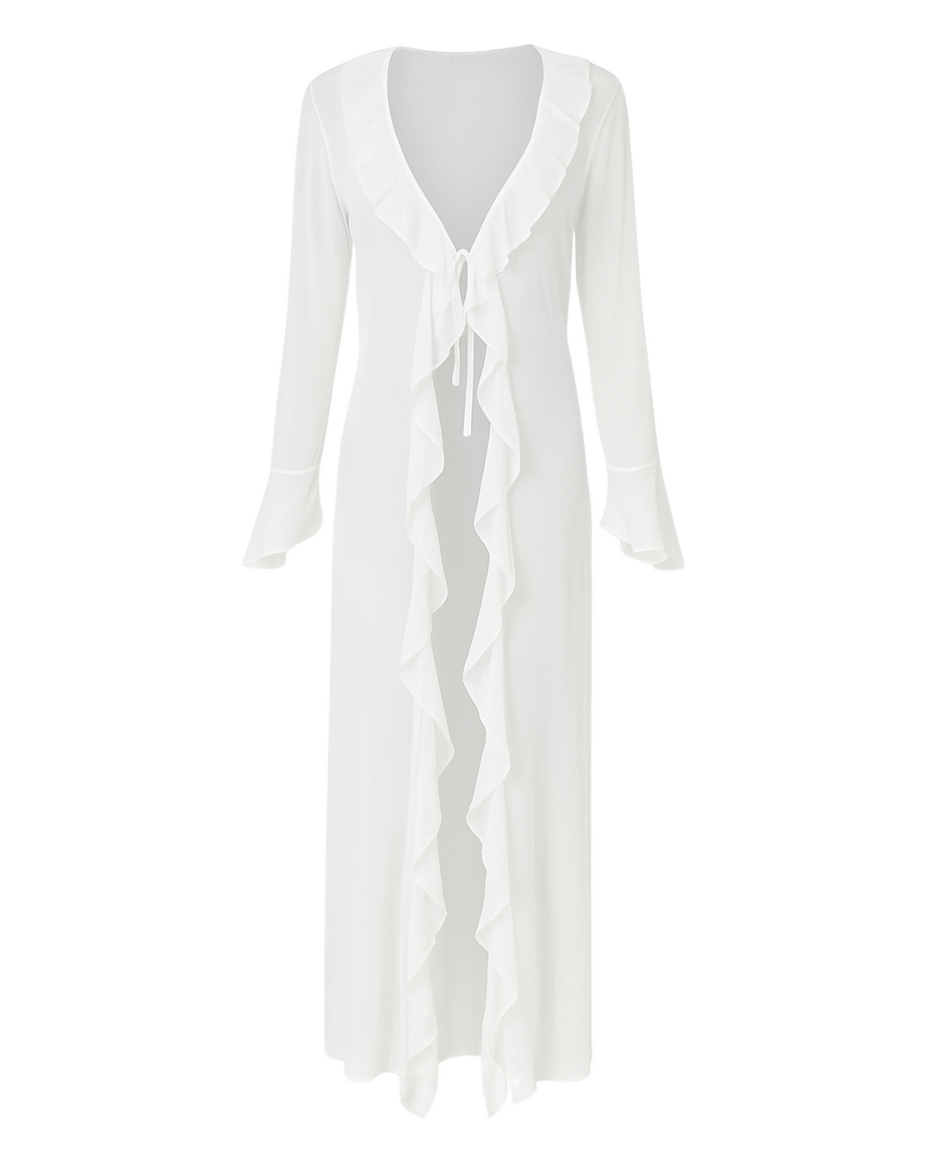 Kimono Strandkleid mit Rüschen