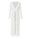 Kimono Strandkleid mit Rüschen