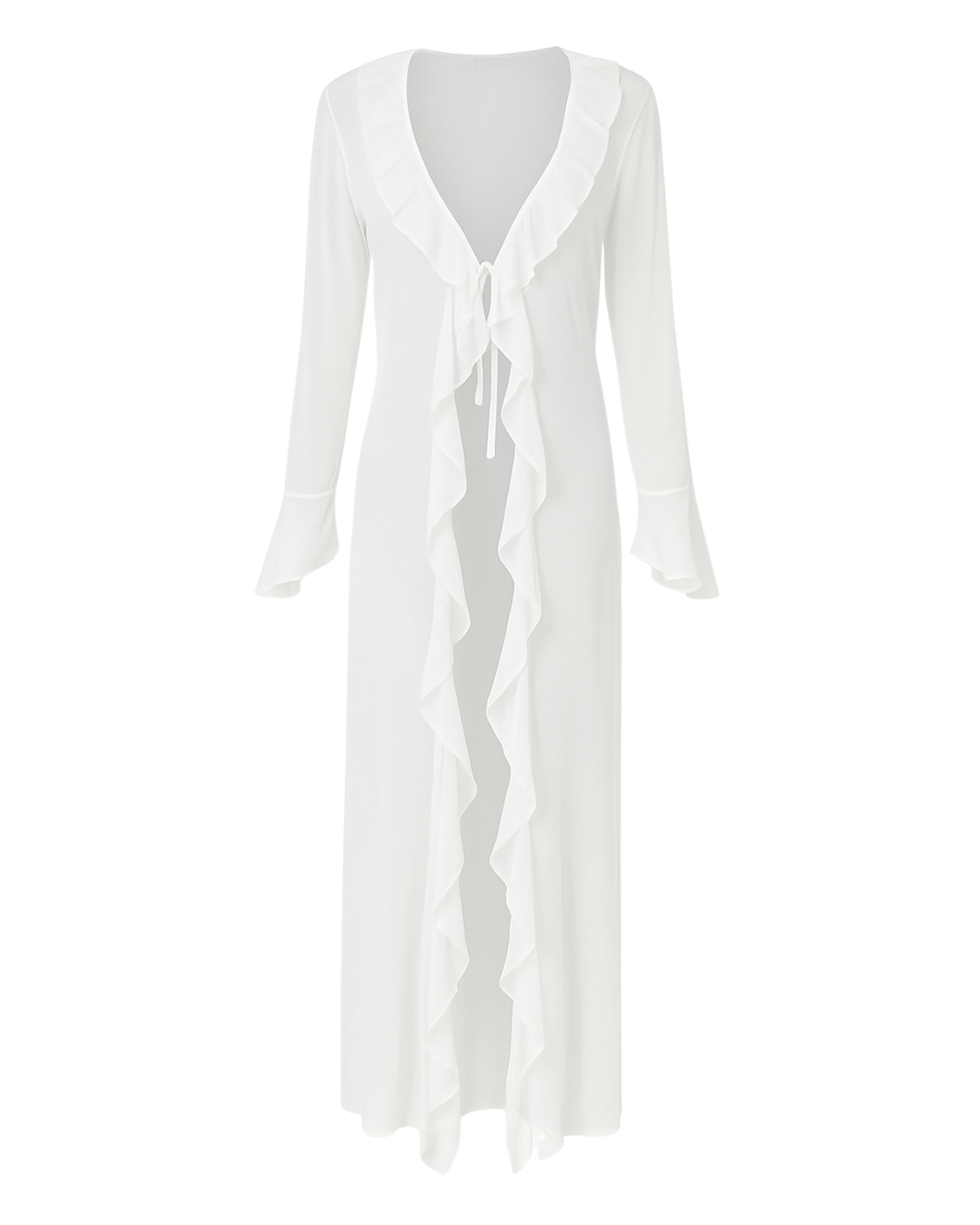 Kimono Strandkleid mit Rüschen