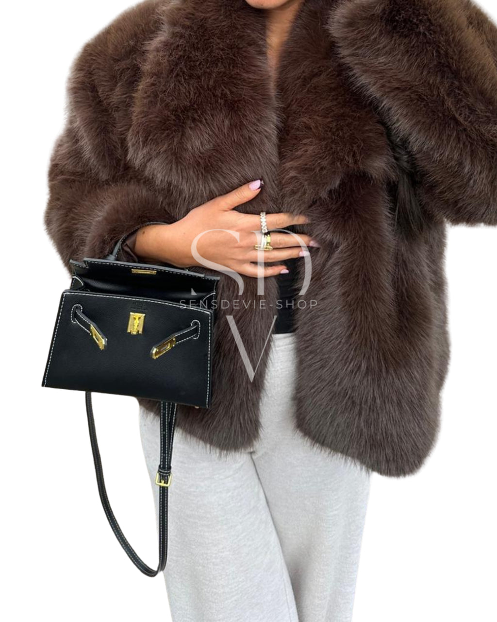 FauxFur Jacke – Schokobraun