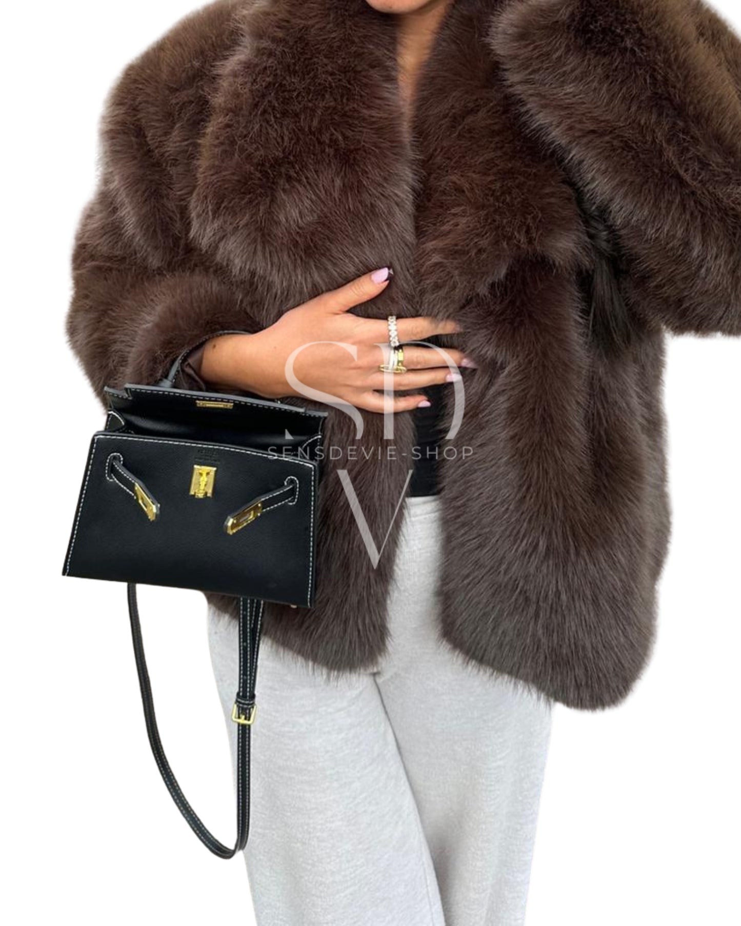 FauxFur Jacke – Schokobraun