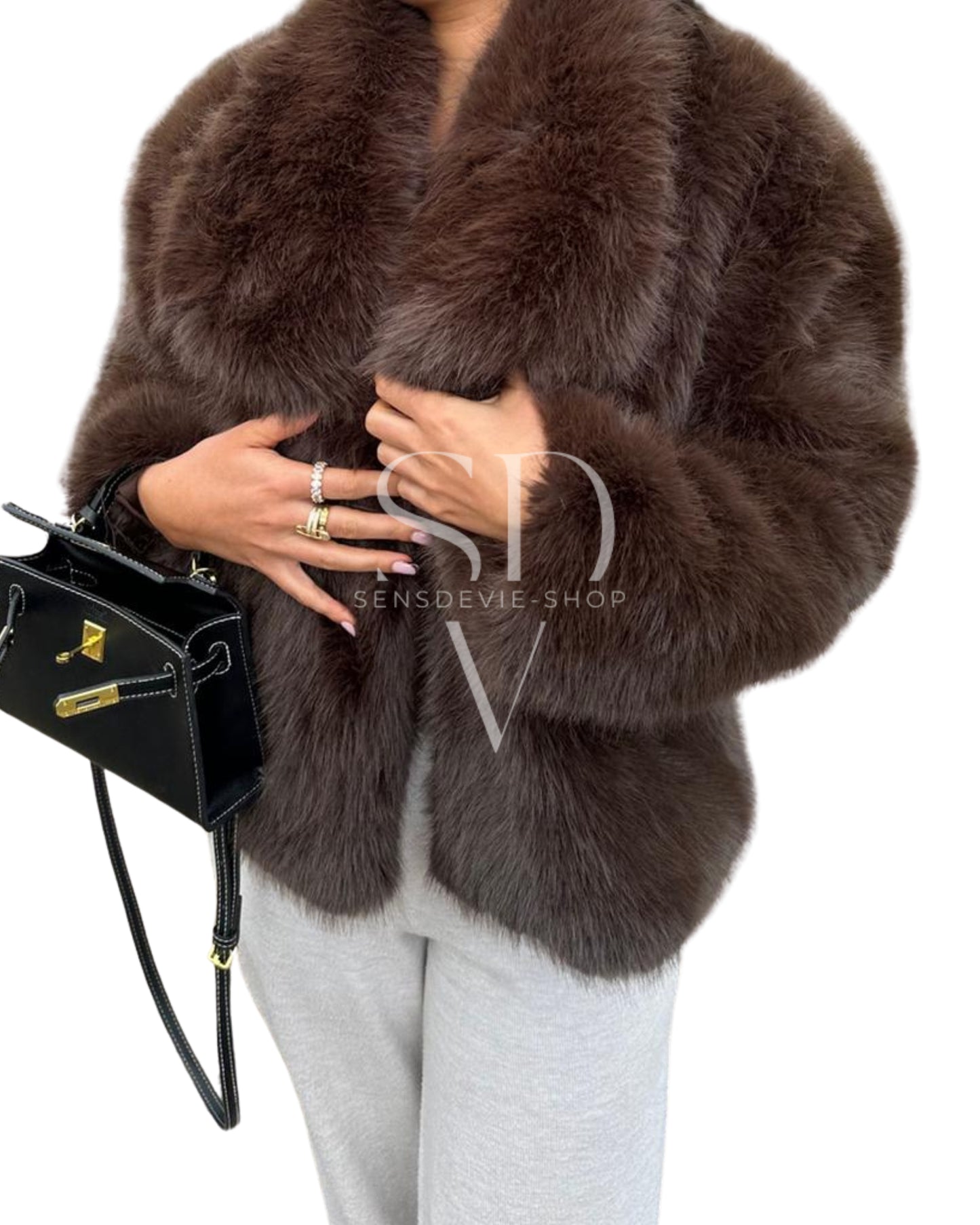 FauxFur Jacke – Schokobraun