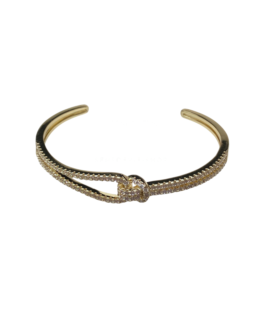 Armreif mit Knotendetail – 14K vergoldet mit Zirkonia