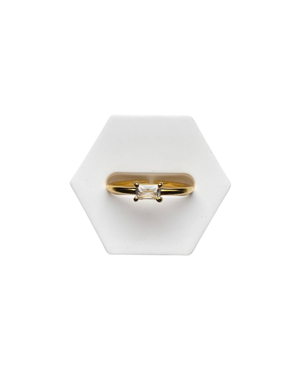 Edler 925 Sterlingsilber Ring mit 24k Vergoldung und Zirkoniastein