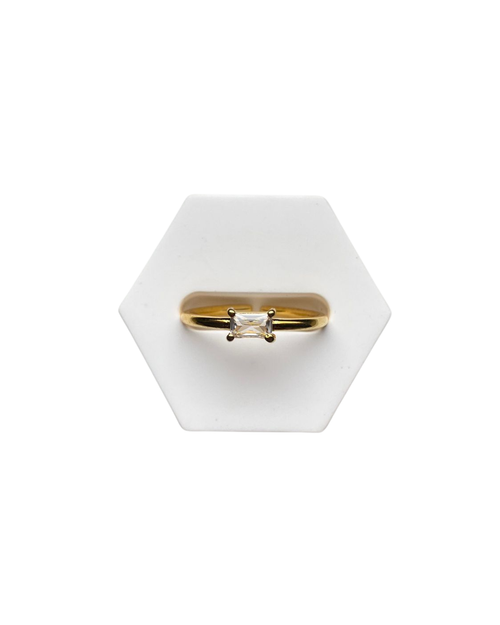 Edler 925 Sterlingsilber Ring mit 24k Vergoldung und Zirkoniastein