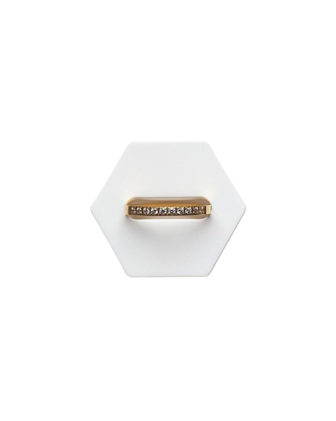 Eleganter Goldring mit Zirkoniasteinen