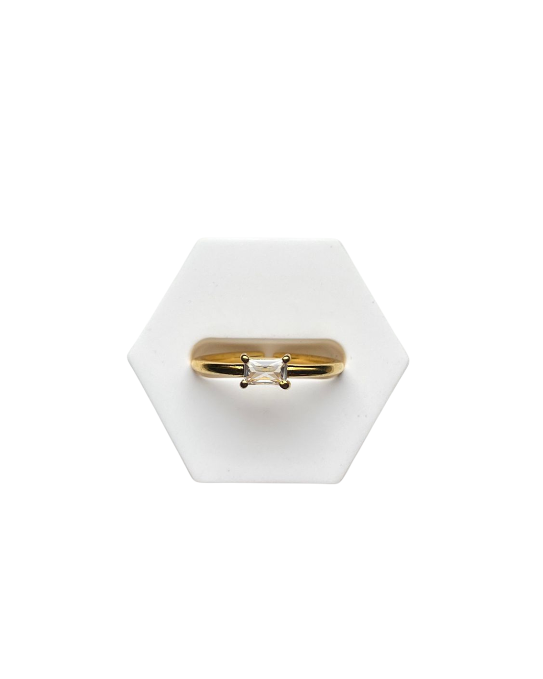 Edler 925 Sterlingsilber Ring mit 24k Vergoldung und Zirkoniastein