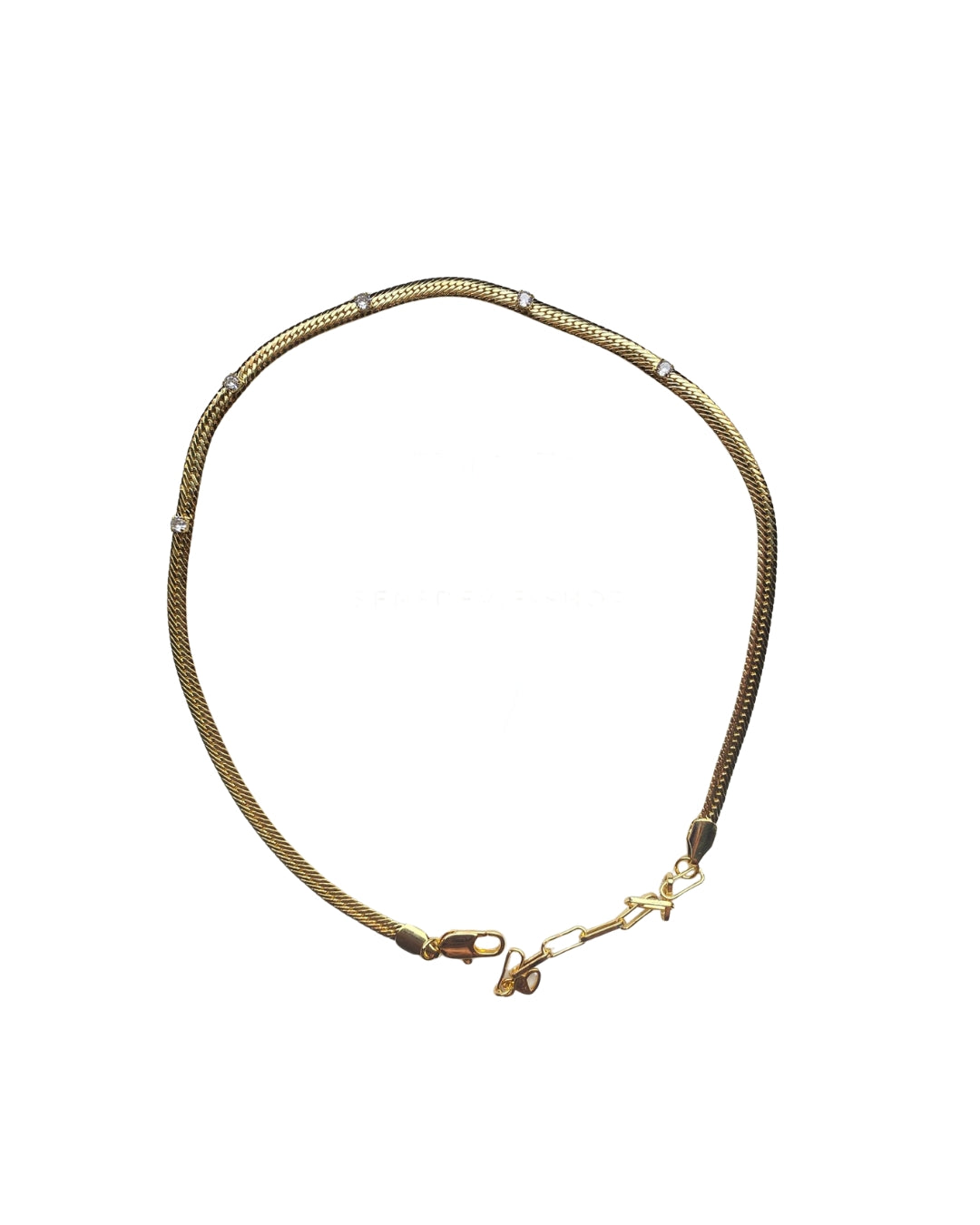 Elegante Goldkette mit funkelnden Zirkoniasteinen