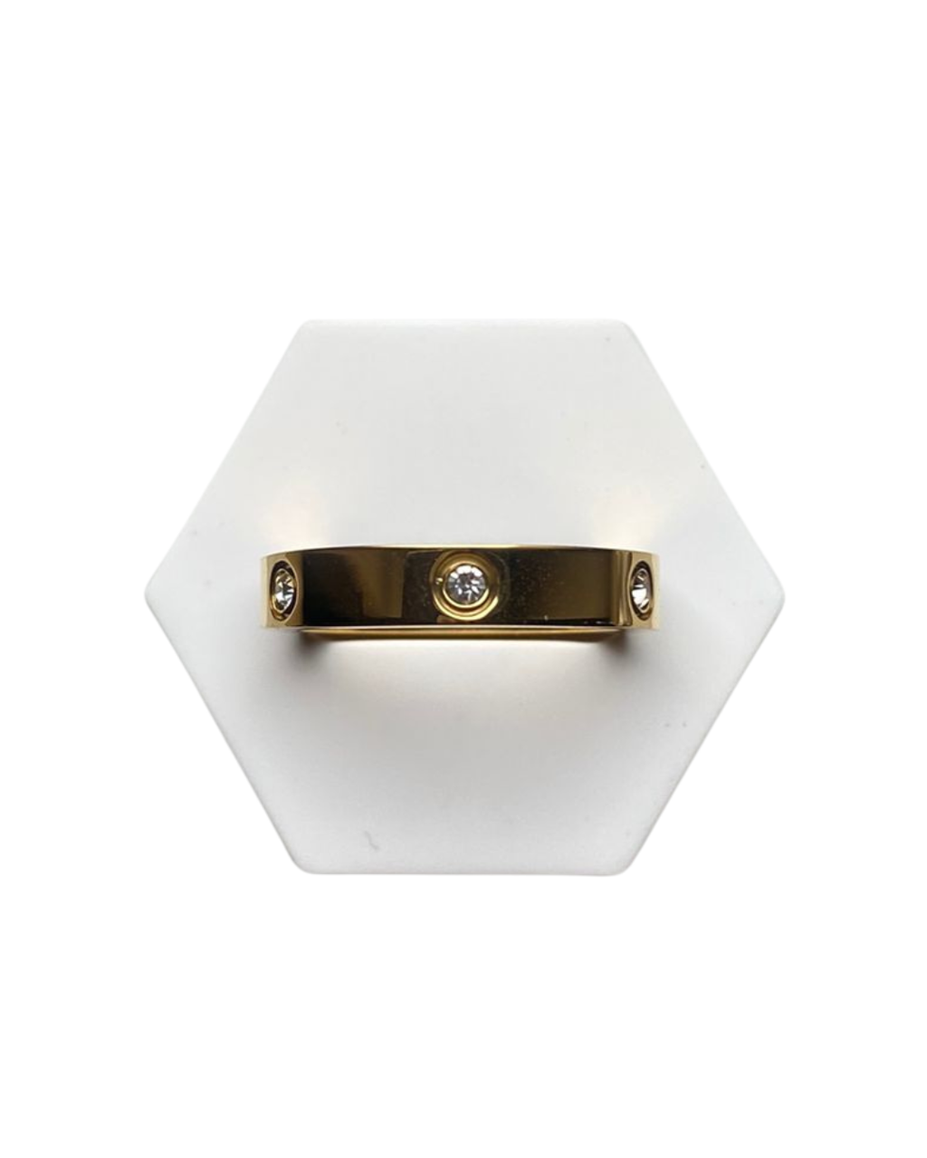 Luxuriöser Goldring mit Zirkoniasteinen
