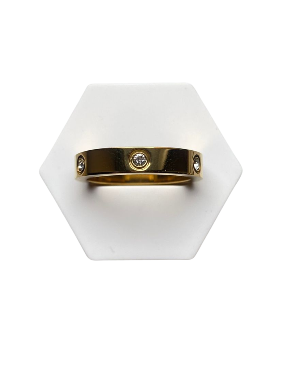 Luxuriöser Goldring mit Zirkoniasteinen