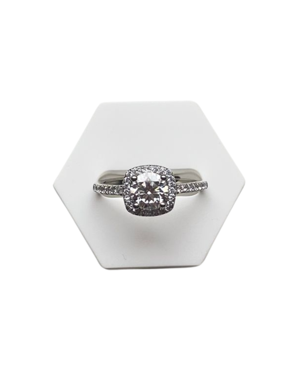 925 Sterling Silber Ring mit Moissanitestein