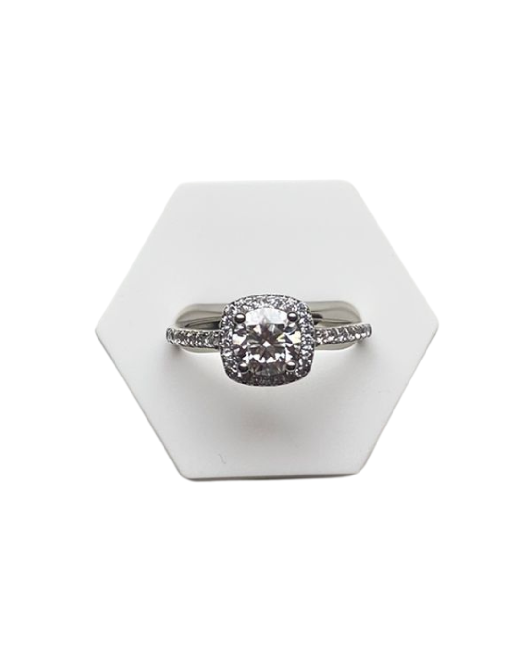 925 Sterling Silber Ring mit Moissanitestein