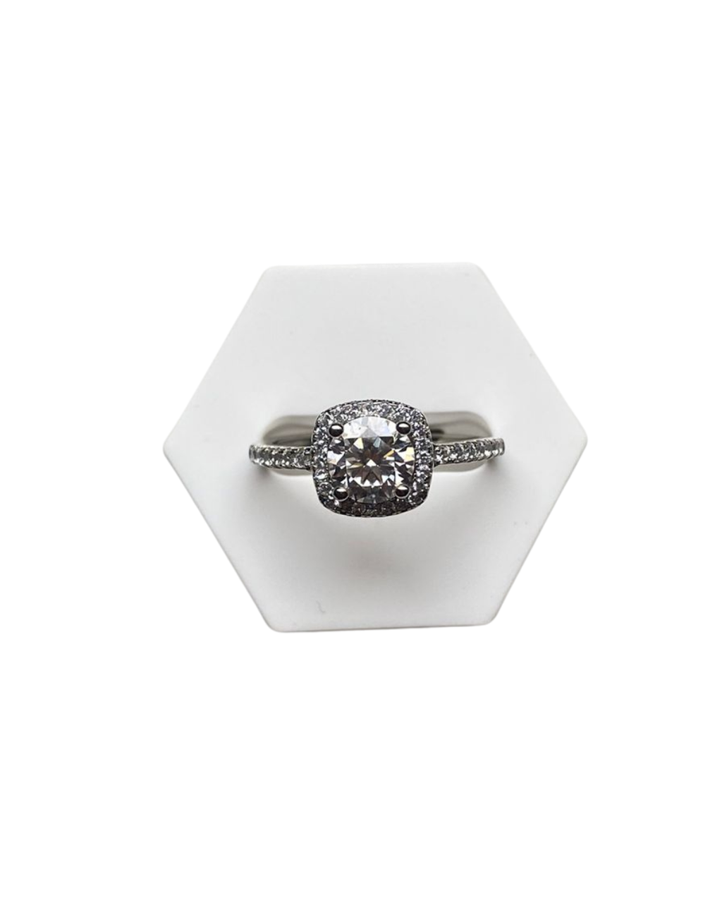 925 Sterling Silber Ring mit Moissanitestein