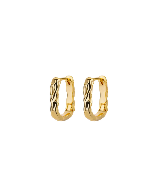 Sculpted Square Hoops – Gold