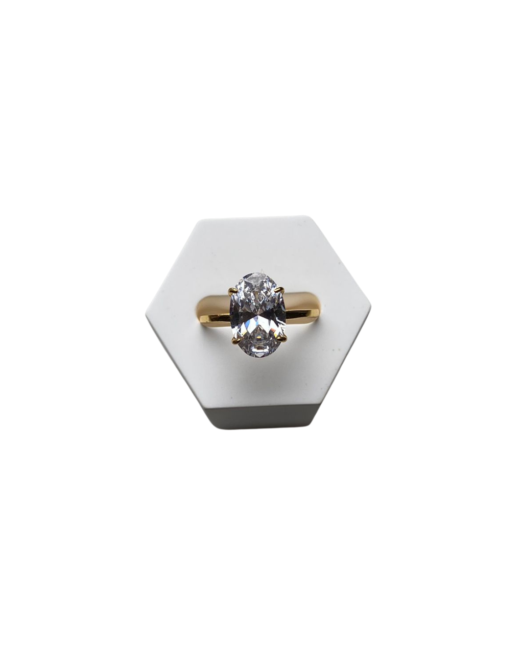 Feiner Goldring mit rundem 5-Karat Zirkonia