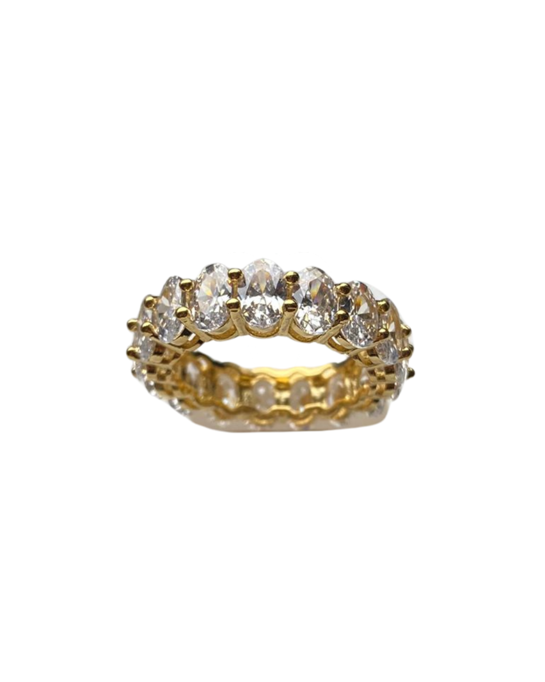 Sterling Silber Ring mit großen ovalen Zirkonia