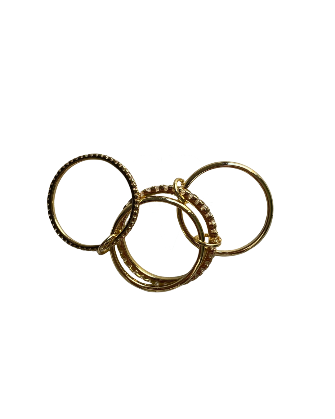 Vierlagiger Zirkonia-Ring - 18k vergoldet