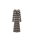 Strandkleid mit Zickzack Muster – Schwarz/Beige