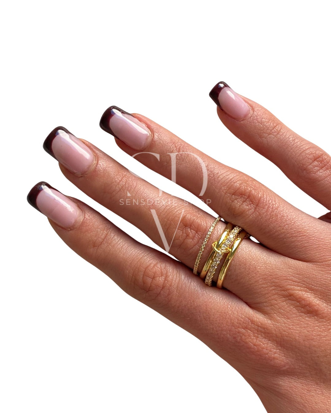 Vierlagiger Zirkonia-Ring - 18k vergoldet