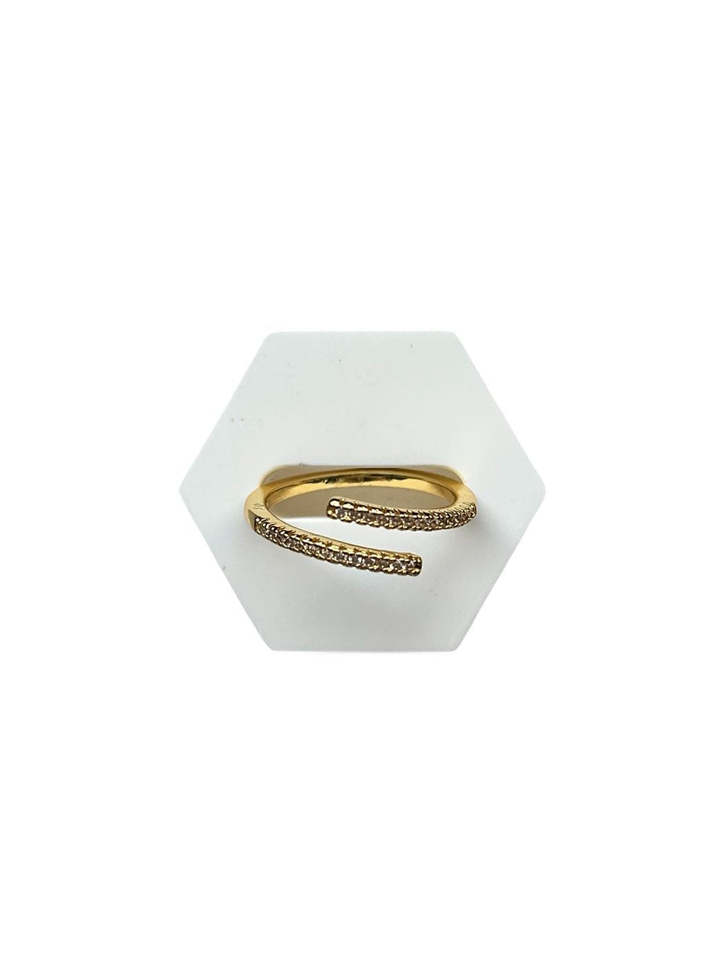 Eleganter Goldring mit Zirkoniabesatz